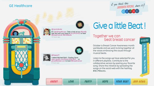 GE Healthcare Spotify jukebox breast cancer
