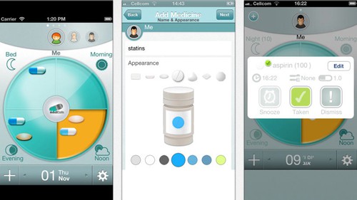 Medication reminder smartphone iPhone app