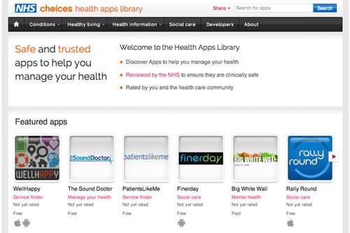 NHS health app library