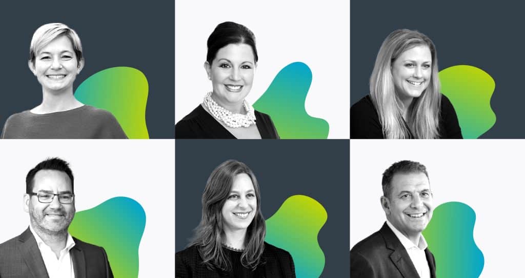 6 professional headshots of the 4 women and 2 men on the leadership team at Avalere