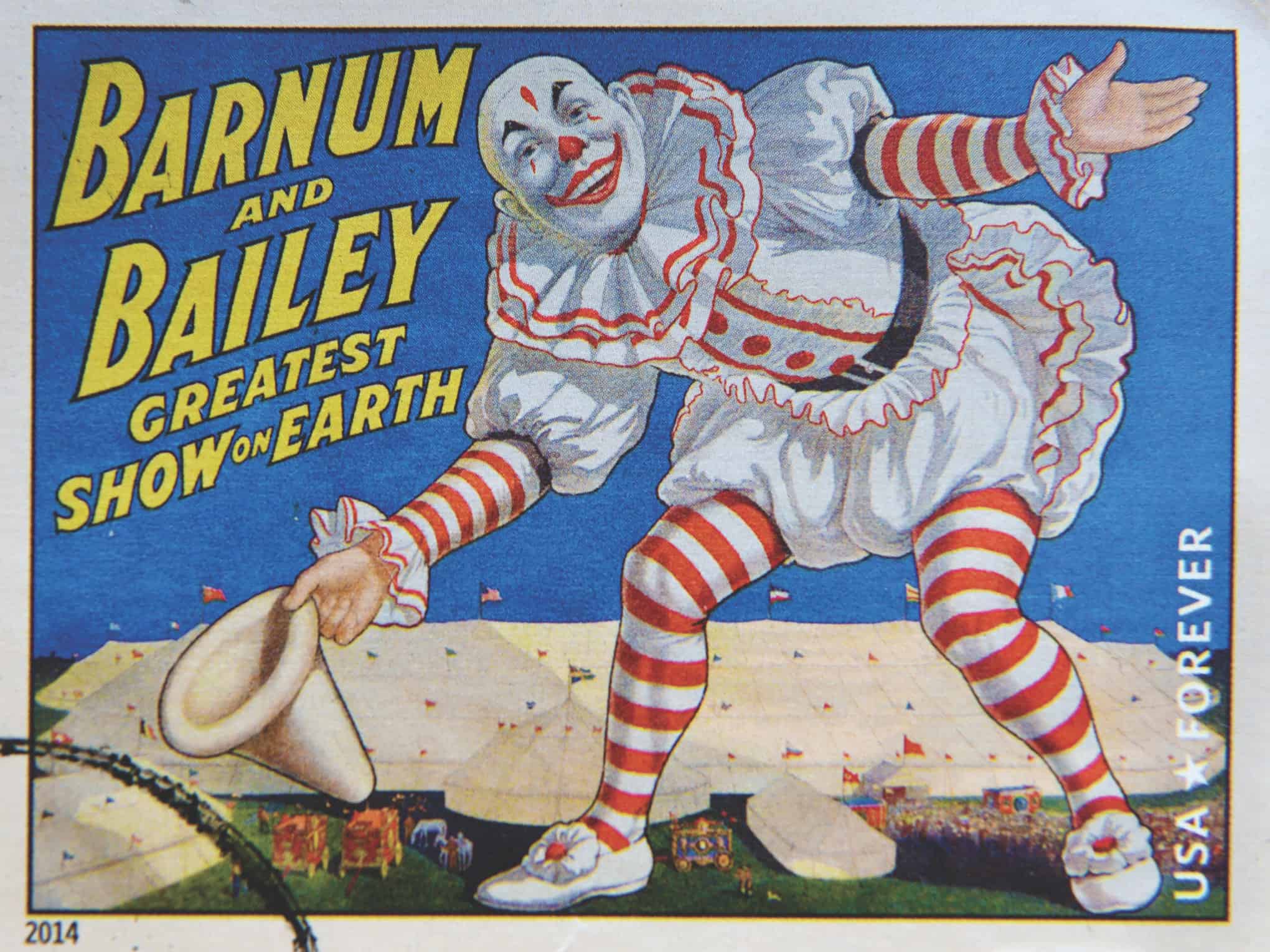 The greatest show on Earth Barnum and Bailey Greatest Show on Earth postage stamp