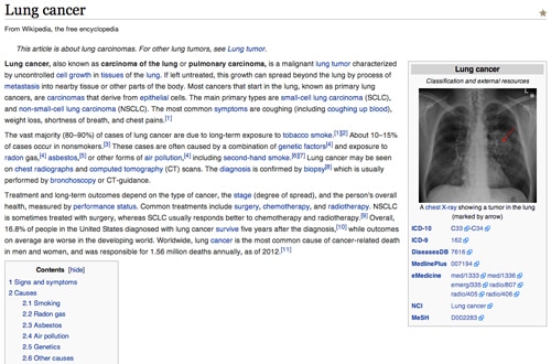 lung cancer wikipedia